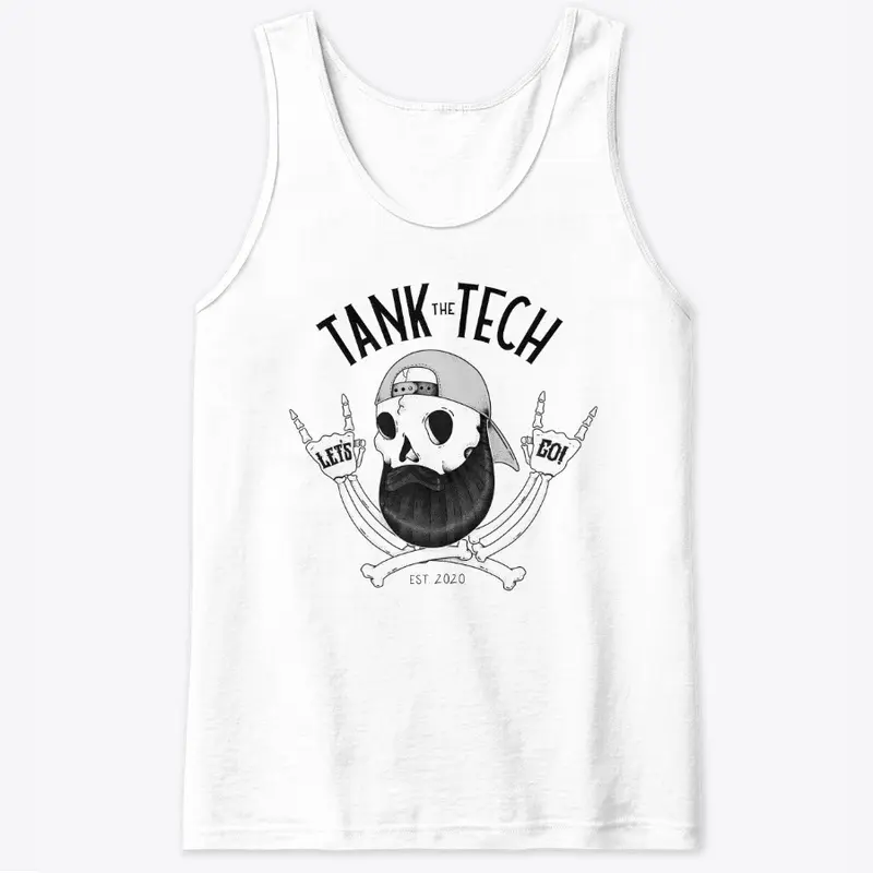 Skull Beard Tank Top (White)