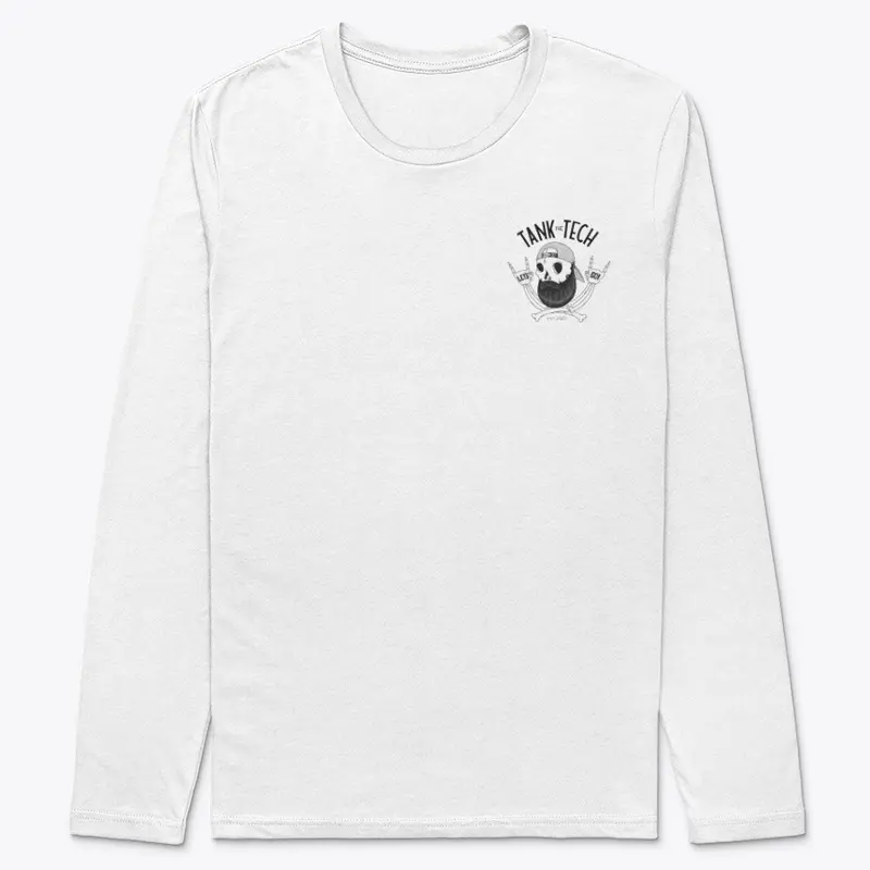 Skull Beard Roadie Long Sleeve (White)