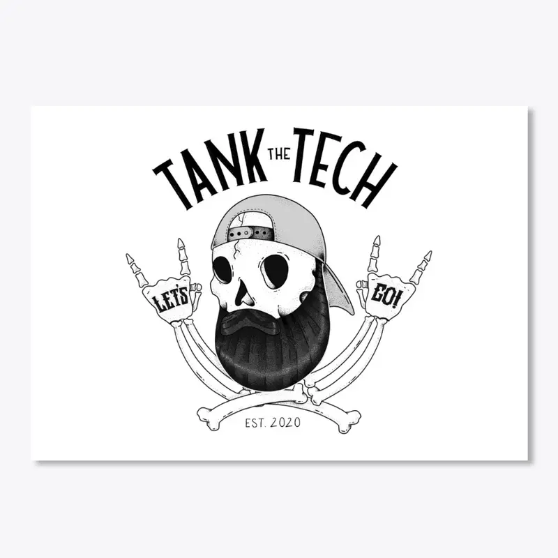 Skull Beard Sticker (White)